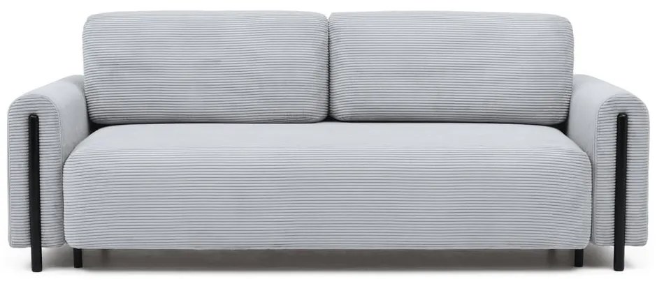Сив сгъваем/с място за съхранение диван от рипсено кадифе 244 cm Arcadova – ELTAP