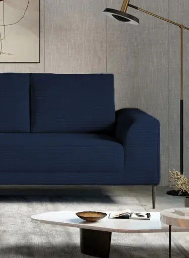 Ъглов диван Holland Mini-тъмно син-ляв