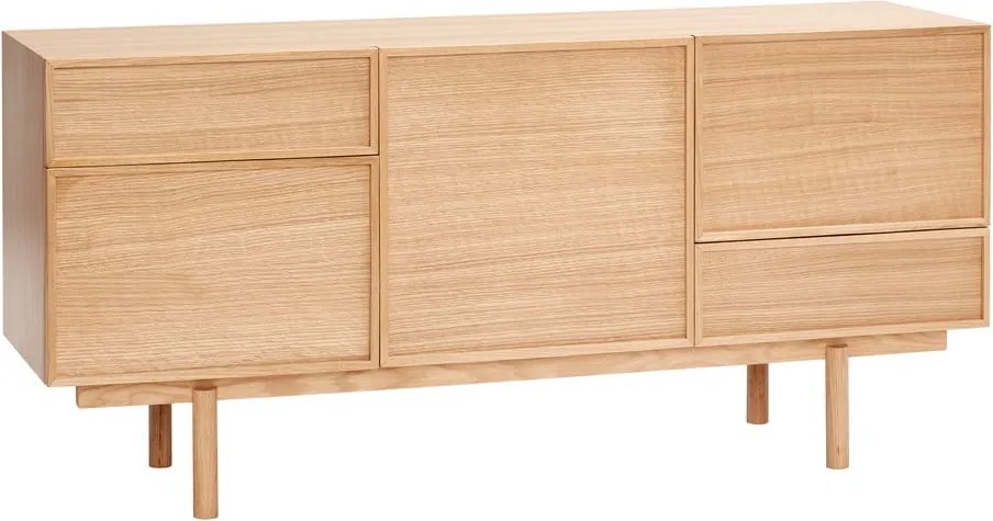 Нисък скрин от декор от дъб в естествен цвят 140x65 cm Cube – Hübsch