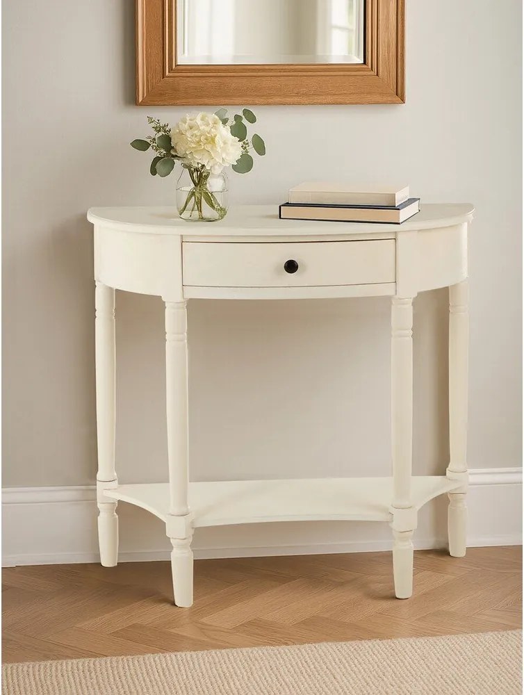 Бяла конзолна маса от масивен бор 33x81 cm Heritage – Premier Housewares