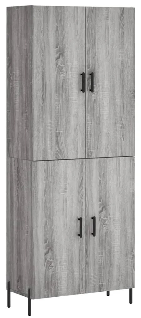 3195689 vidaXL Висок шкаф, сив сонома, 69,5x34x180 см, инженерно дърво