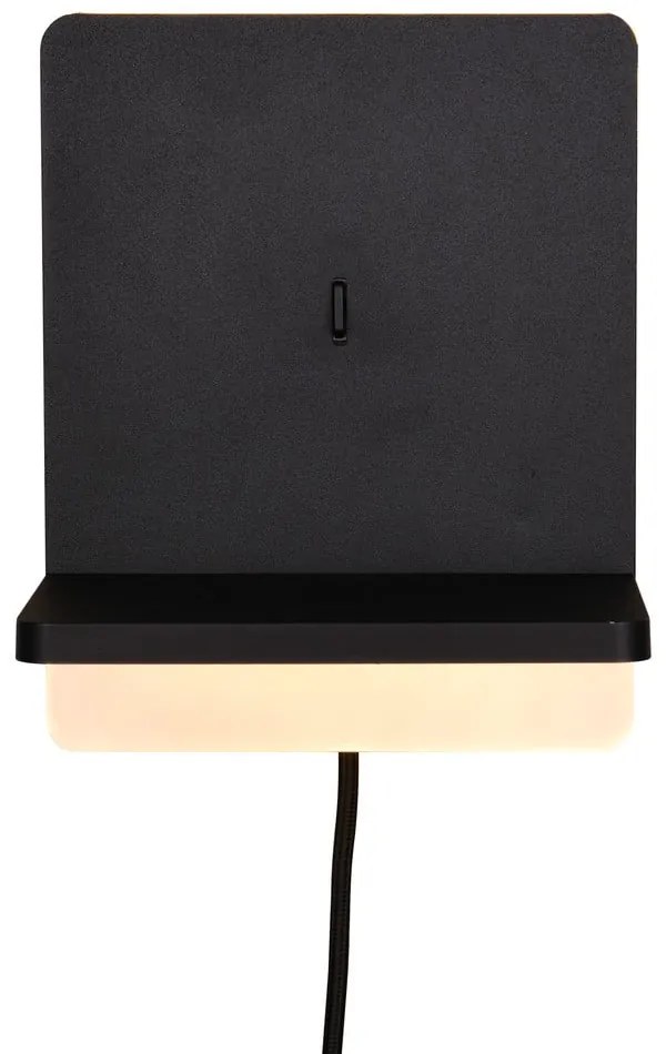 Матово черно LED затъмняваща се стенна лампа Fairfield – Trio