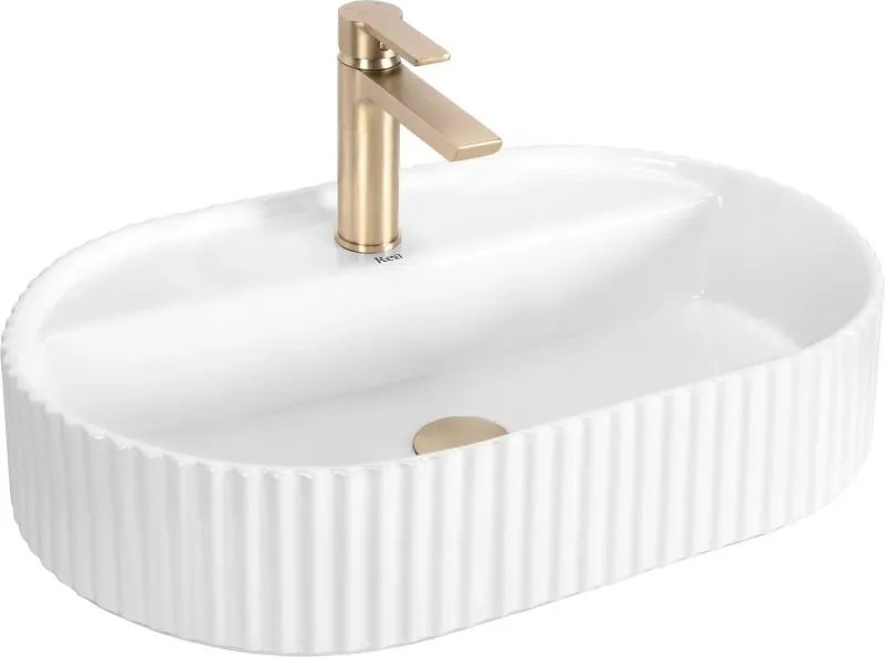 REA-U4002 - Мивка за плот MARCELA 37x60 cm керамика/лъскаво бяло