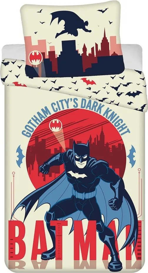Единично памучно детско спално бельо 140x200 cm Batman "Gotham's Knight" – Jerry Fabrics