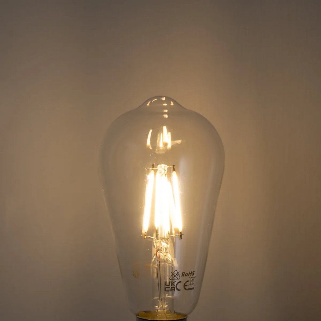 Комплект от 5 E27 LED филаментни крушки ST64 Прозрачни 4W 470 lm 2700K