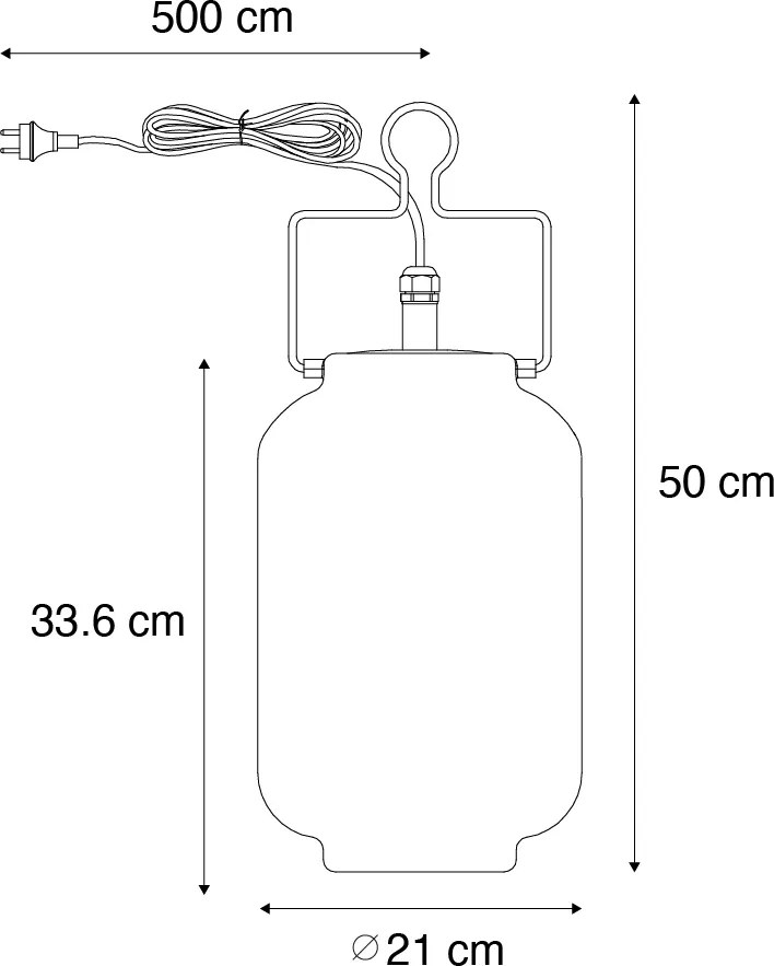 Интелигентна висяща лампа за външно осветление бяла 20см с WiFi A60 - Pion