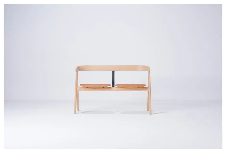 Пейка от дъбово дърво с кожена седалка Ava - Gazzda