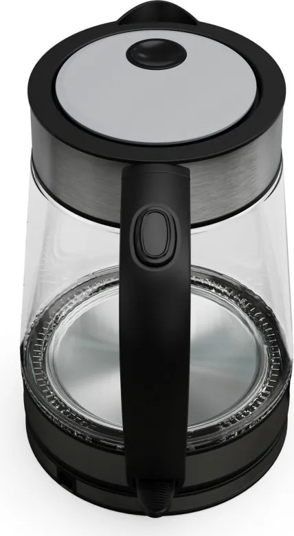 Електрическа кана Tesla KT300X, Стъклена, 2200W, 1.7 L, Скрит нагревател, STRIX Технология, Черен