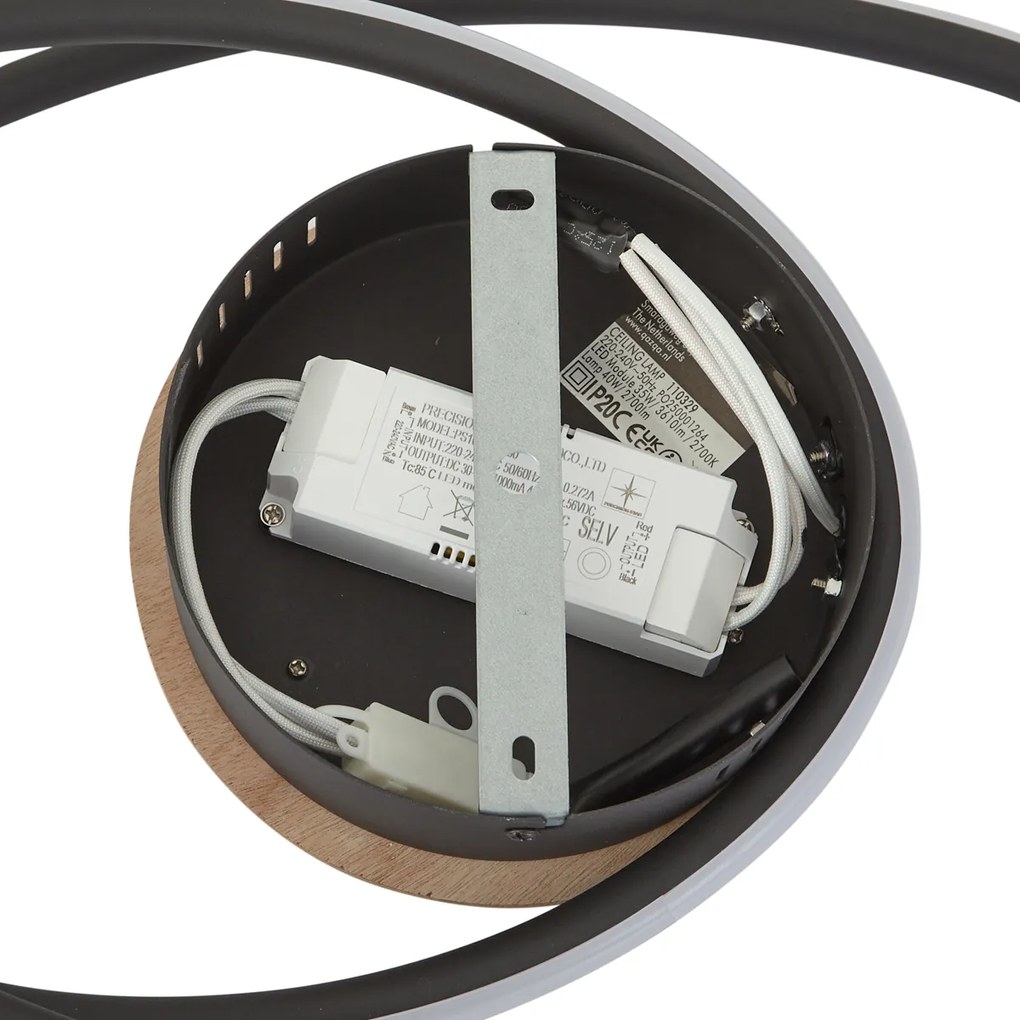 Дизайнерска таванна лампа дърво вкл. LED 3-степенно димиране - Rowan