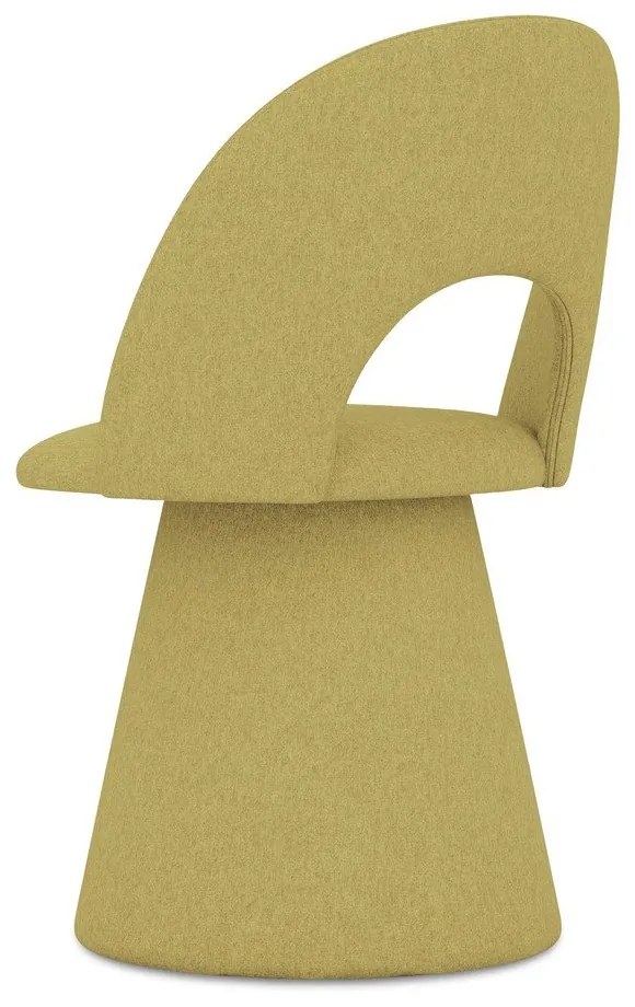 Жълт тапициран трапезен стол Kalo – Makamii