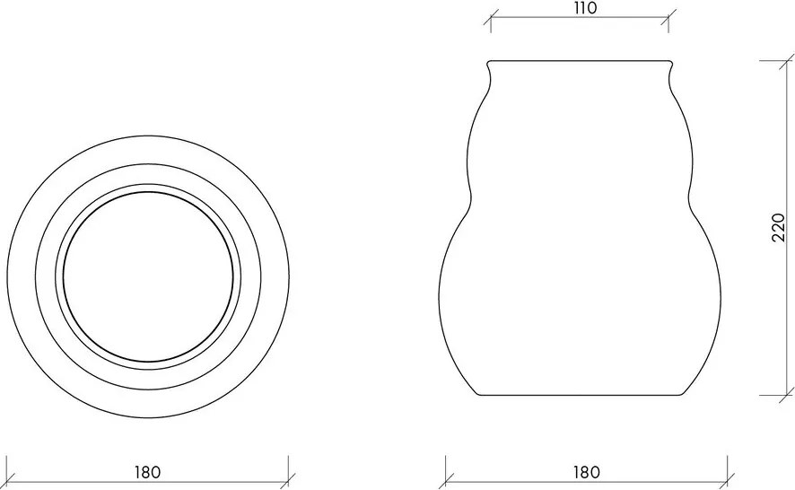Тъмнокафява стъклена ръчна изработка ваза (височина 22 cm) Dam – noo.ma