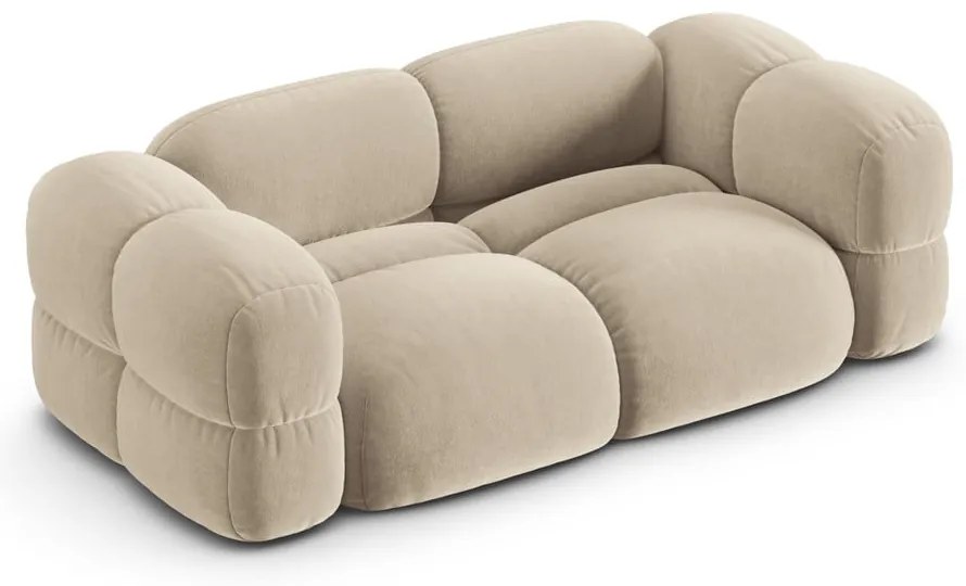 Бежов кадифен диван 210 cm Loretto – Cosmopolitan Design