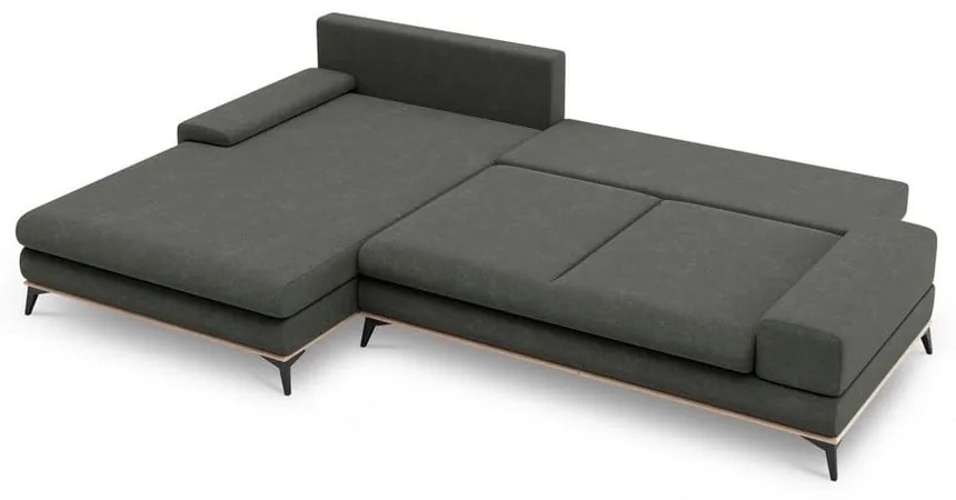 Тъмносив ъглов разтегателен диван , ляв ъгъл Planet - Windsor &amp; Co Sofas