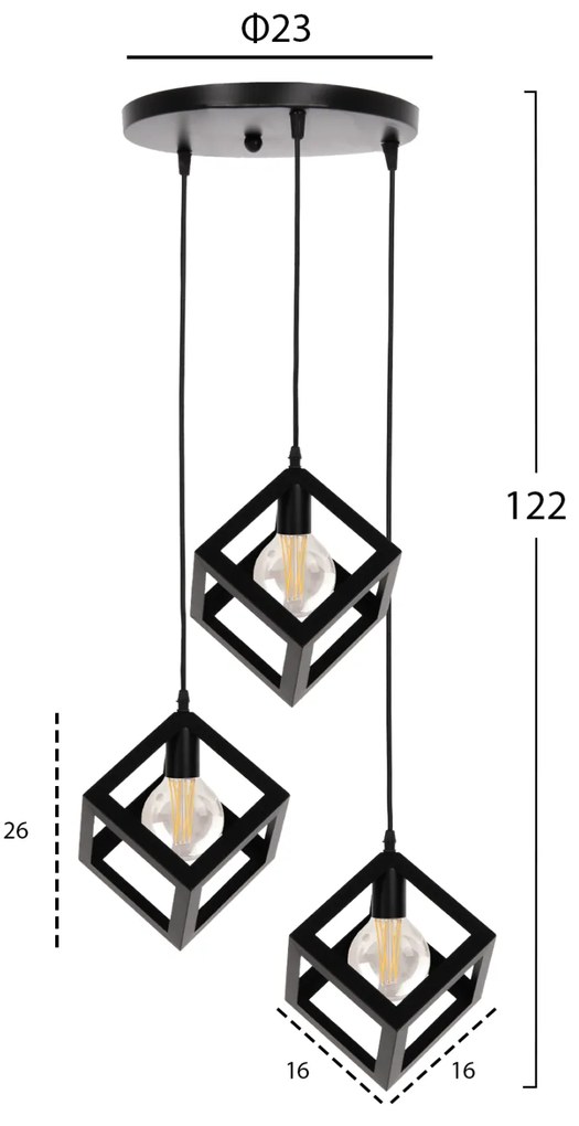 Лампа Куб III - HM4036 черен цвят