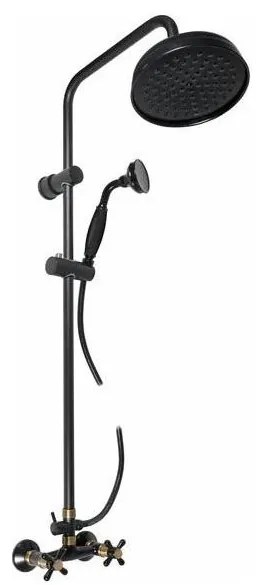RAV Slezák MK181.5/7CMATSM - Душ комплект със смесител MORAVA RETRO черен/mесинг