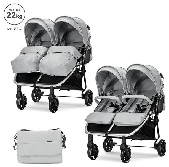 Детска количка за близнаци DUO LORELLI - GREY
