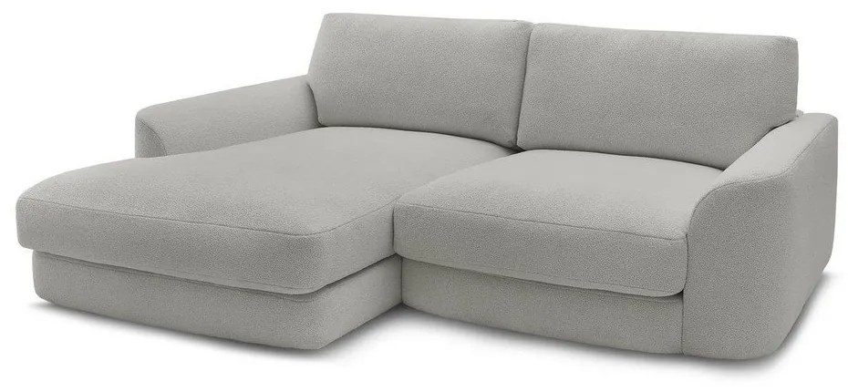 Светлосив ъглов диван от прежда с примки от букле (ляв ъгъл) Leonore – Bobochic Paris