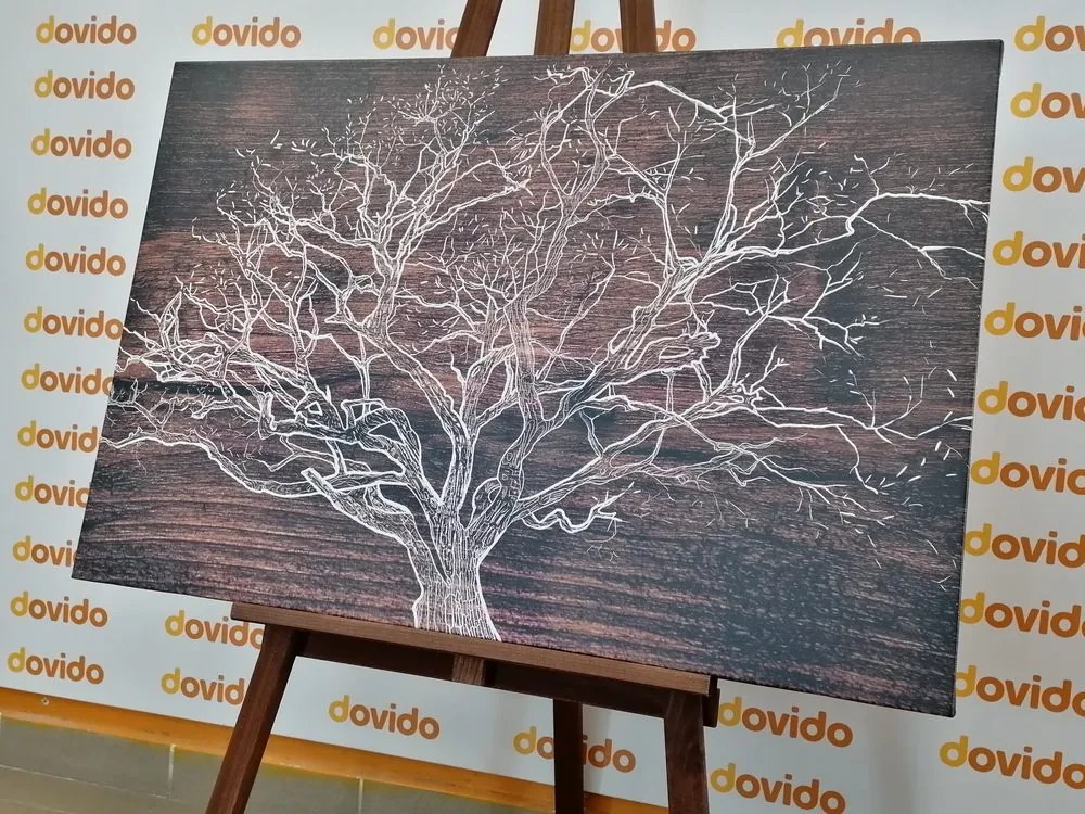Картина на платно – Корона на дърво на дървена основа