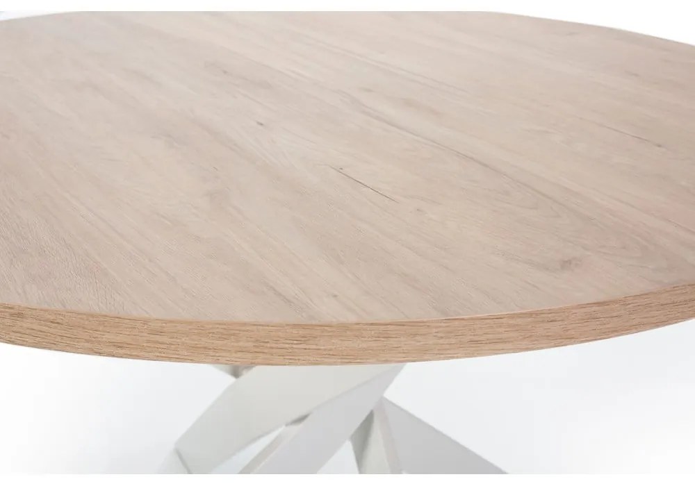 Кръгла трапезна маса с дъбов плот ø 120 cm Ther – Marckeric