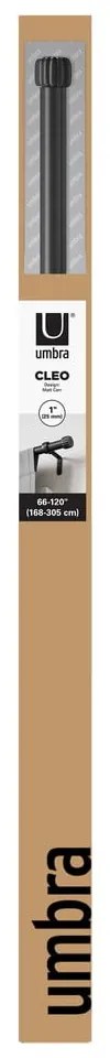Матово черен стоманен разширяем прът за завеси 168 - 305 cm Cleo – Umbra