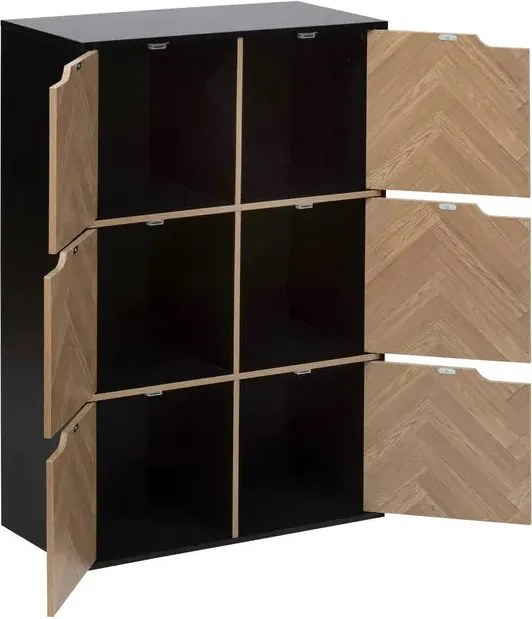 Рафт 5five Mix'n Door Chevrons, 6 отделения, Черен