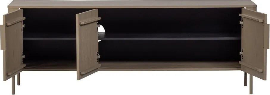 Кафяво-сива маса за телевизор от масивен бор 154x56x44 cm Gunnar – WOOOD