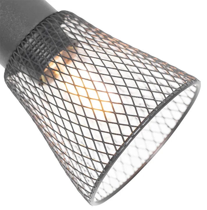 Индустриален прожектор черен с дърво - Kristina