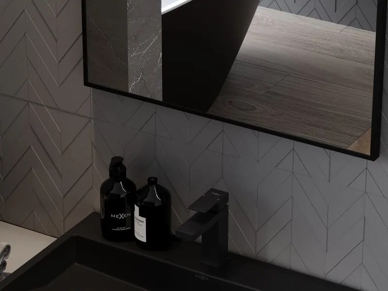 Mexen Loft правоъгълно огледало за баня 50 x 40 см, черна рамка - 9852-050-040-000-70