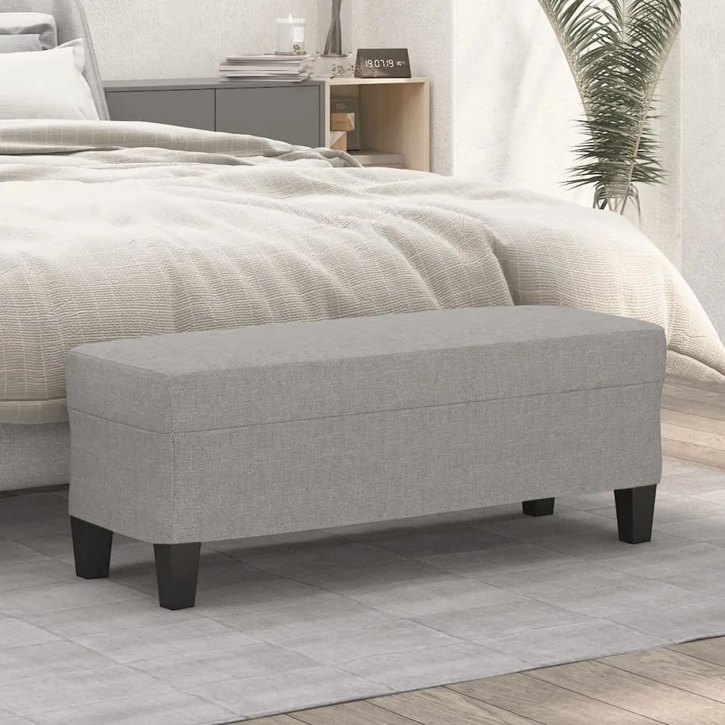 349451 vidaXL Пейка, светлосива, 100x35x41 см, плат