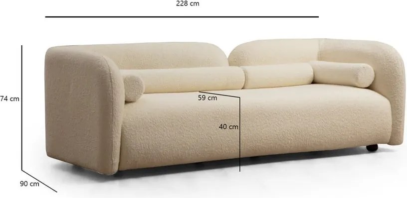 Кремав диван 228 cm Victoria – Artie