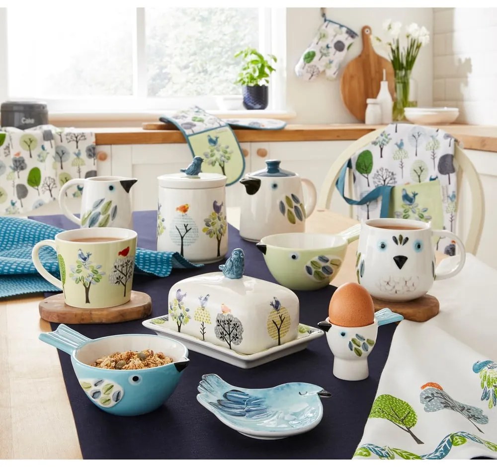 Син и бял керамичен чайник Forest Birds - Cooksmart ®