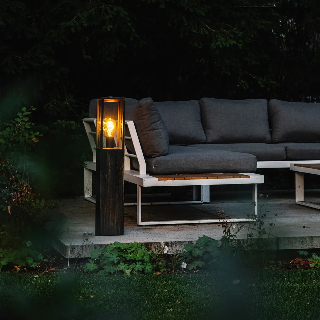 Винтидж подова лампа за външен монтаж антично злато 80 см IP44 - Charlois