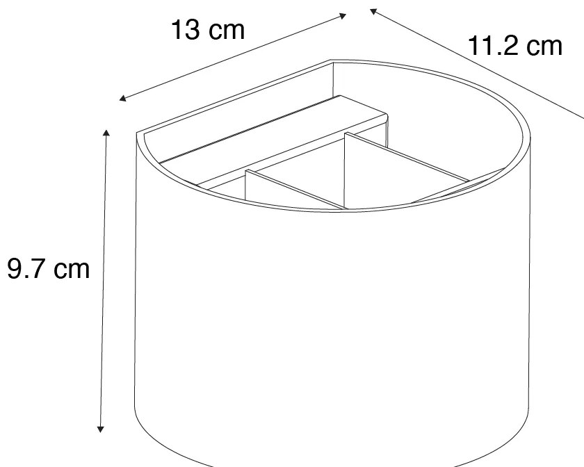 Модерна стенна лампа черна с кръгъл светлинен ефект - Edwin