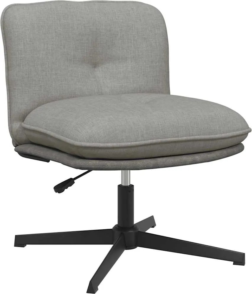 4105389 vidaXL Въртящ се офис стол, светлосив, текстил