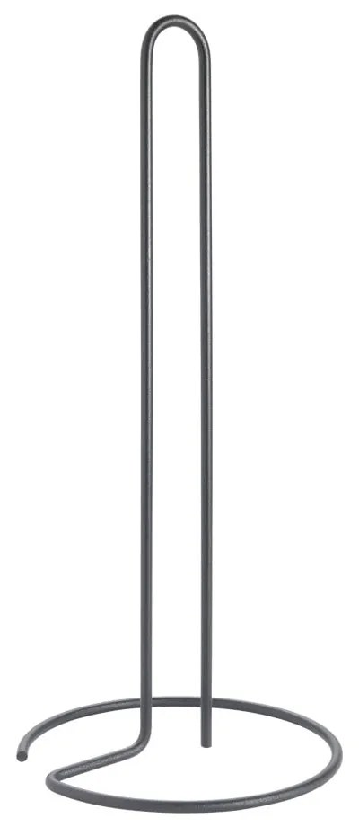 Матово черна стоманена стойка за кухненска хартия ø 14 cm Lava – Metaltex