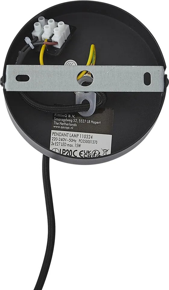 Модерен висящ лампион тъмен бронз с цвят таупе 50 см 3 светлини - Drum Duo