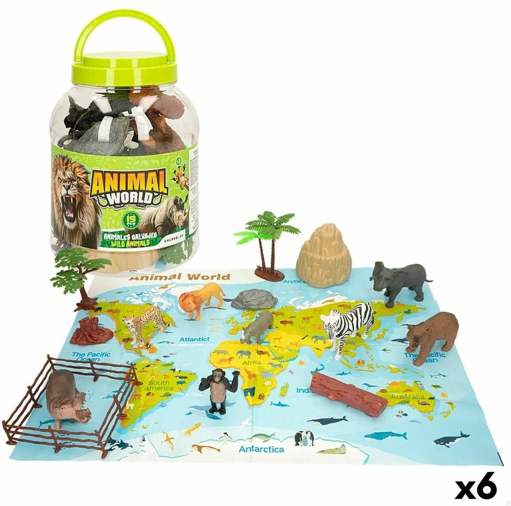 фигурки на животни Colorbaby 19 Части джунгла Пластмаса 14 x 6 x 5 cm (6 броя)