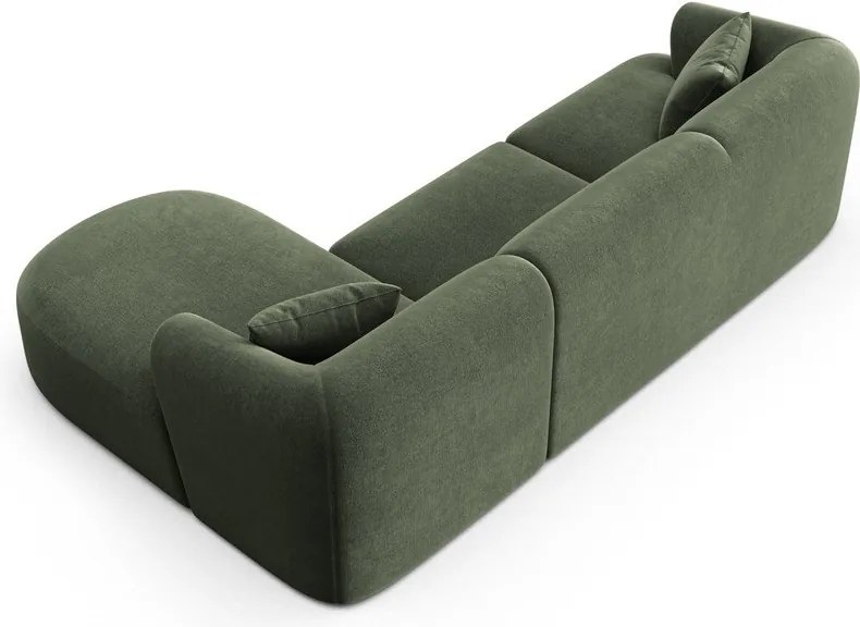 Зелен кадифен ъглов диван (десен ъгъл) Campi – Cosmopolitan Design