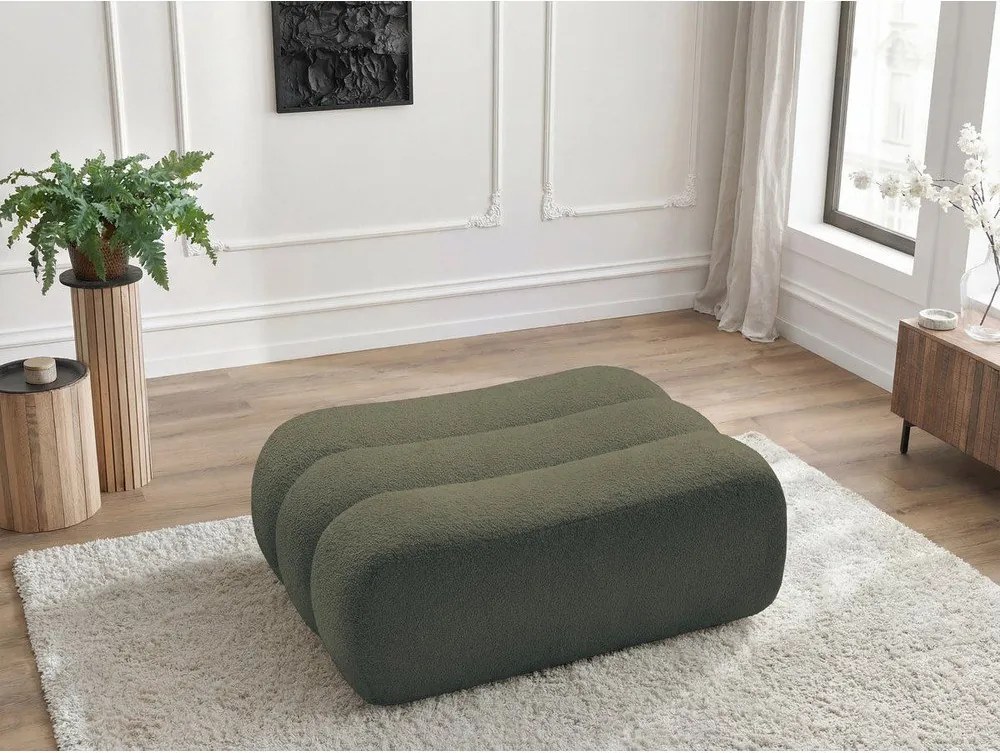 Зелена табуретка от прежда с примки от букле Azra – Bobochic Paris