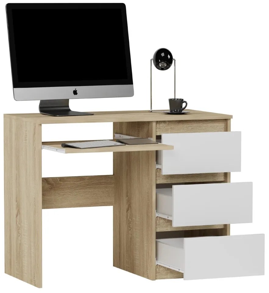 Писалище, офис бюро с чекмеджета MODERN N-3 - различни цветови варианти Бял