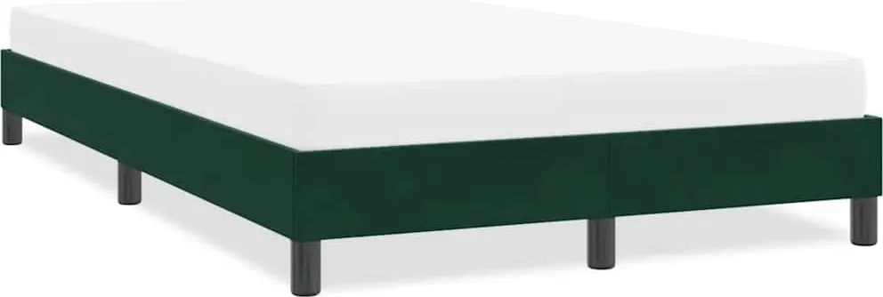4101352 vidaXL Рамка за легло без матрак Тъмнозелено 120x210 cm Кадифе
