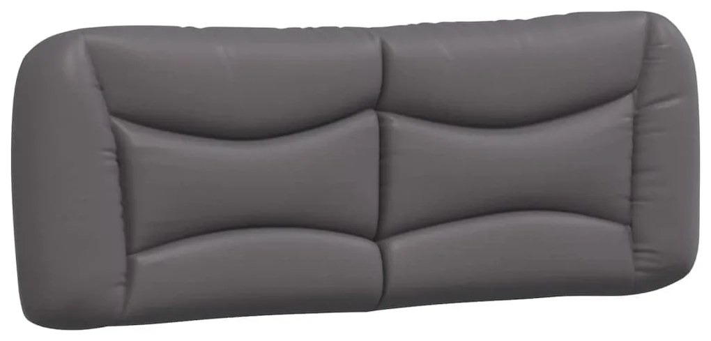 374571 vidaXL Мека табла за легло Hvar, сива, 120 см, изкуствена кожа