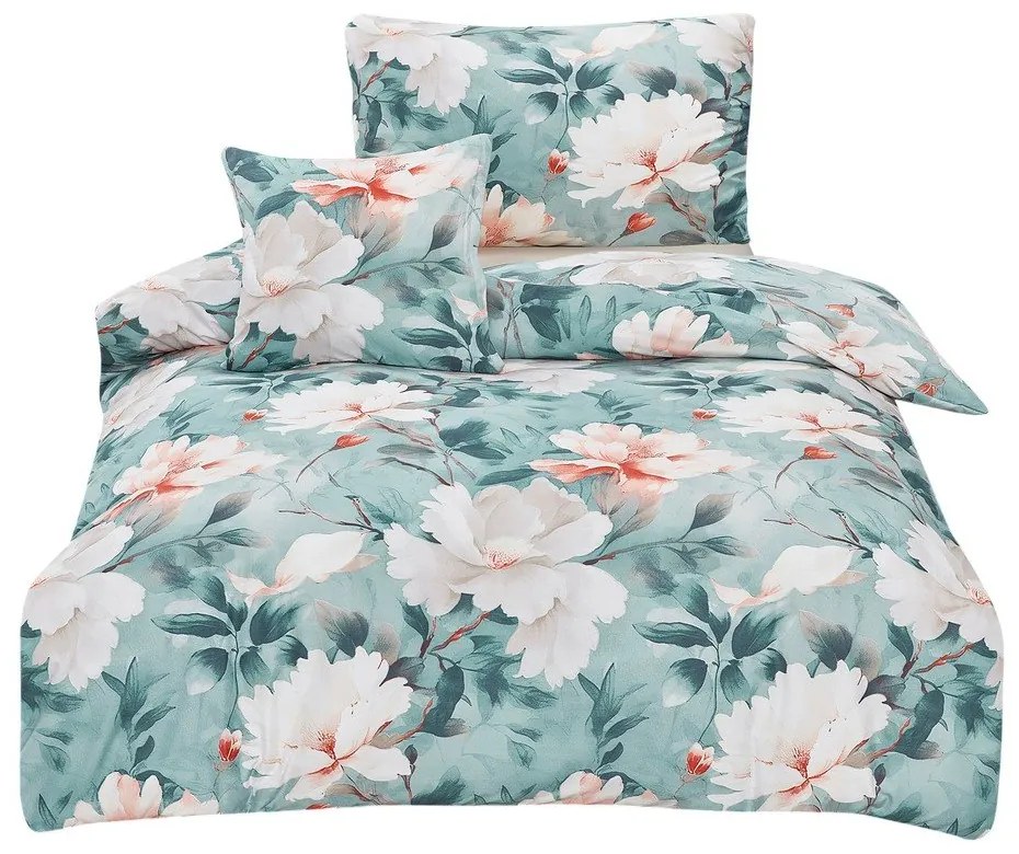 Тюркоазено единично спално бельо от микросатен 3 части 140x200 cm Selma – My House