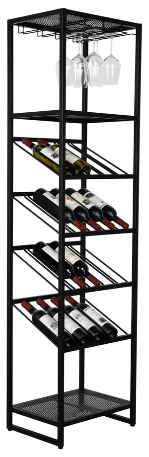 Черна метална стойка за вино за 20 бутилки, 48x180 cm Cantor - Zuiver