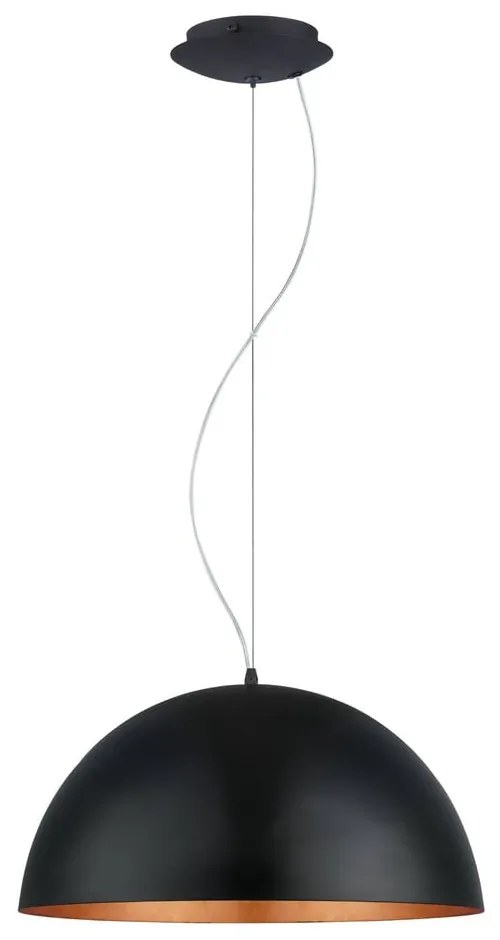 Черно/в бронзов цвят висящо осветително тяло с метален абажур ø 53 cm GAETANO 1 – EGLO