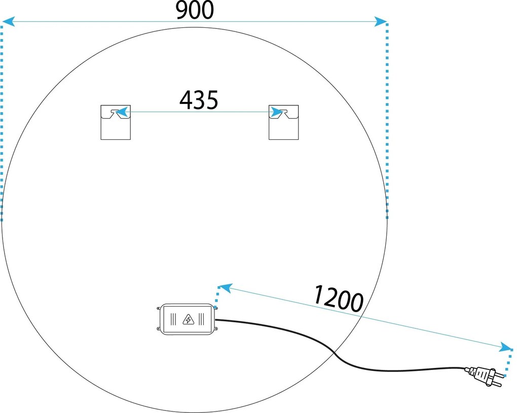 Огледало LED 90cm MMJ BRUSH SILVER