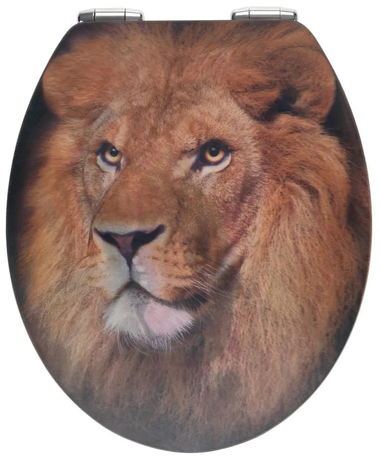 Седалка за тоалетна с 3D изображение и лесно затваряне , 44,5 x 38 cm Lion - Wenko