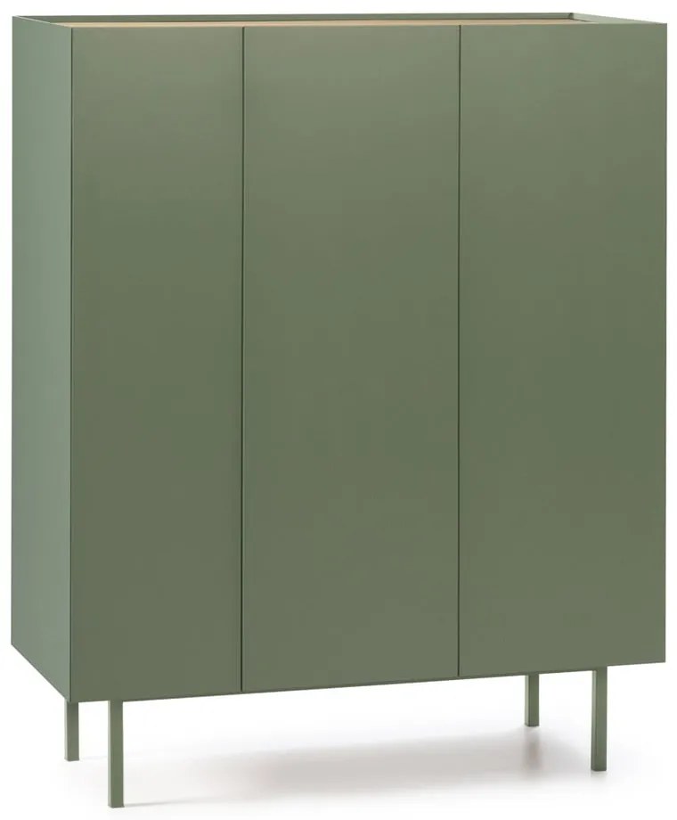 Зелен висок скрин от декор от дъб 95x120 cm Arista – Teulat