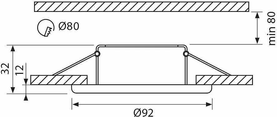 Луна за вграждане EDI, хром, IP44, 1xGU10