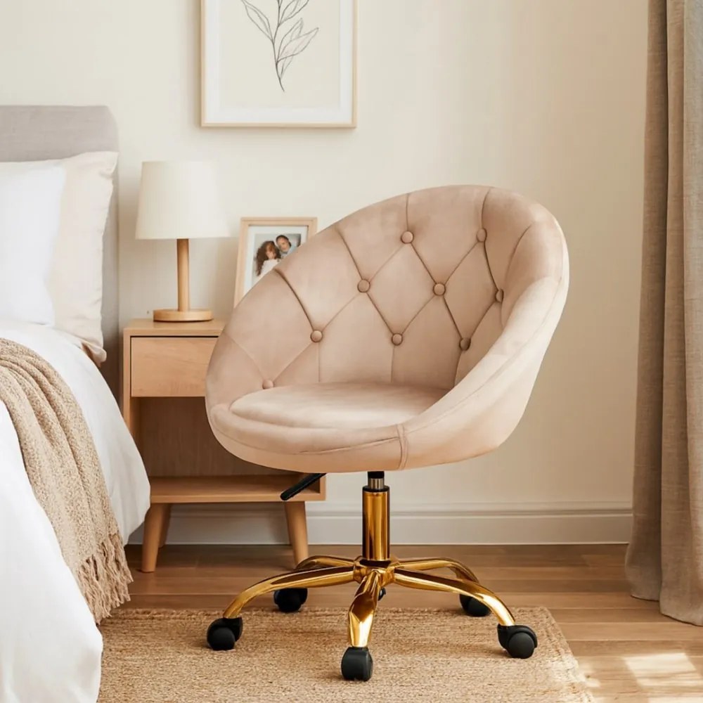 Кадифен офис стол RUNDO розова